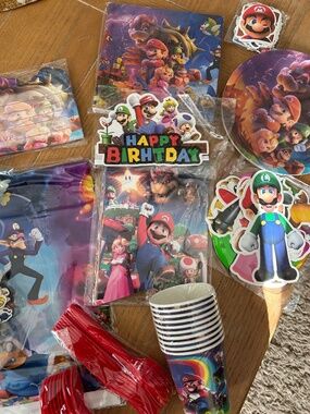 Mario Bros Birthday party supplies - over 100 pcs